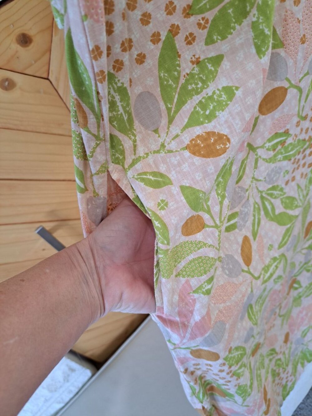 Gudrun Sjödén Multicolor Floral Print Organic Cotton Dress Side Pockets Size M - Picture 4 of 11